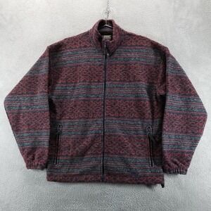 Helly Hansen Jacket Mens S Red Gray Wool Full Zip Fleece Celtic Made in USA